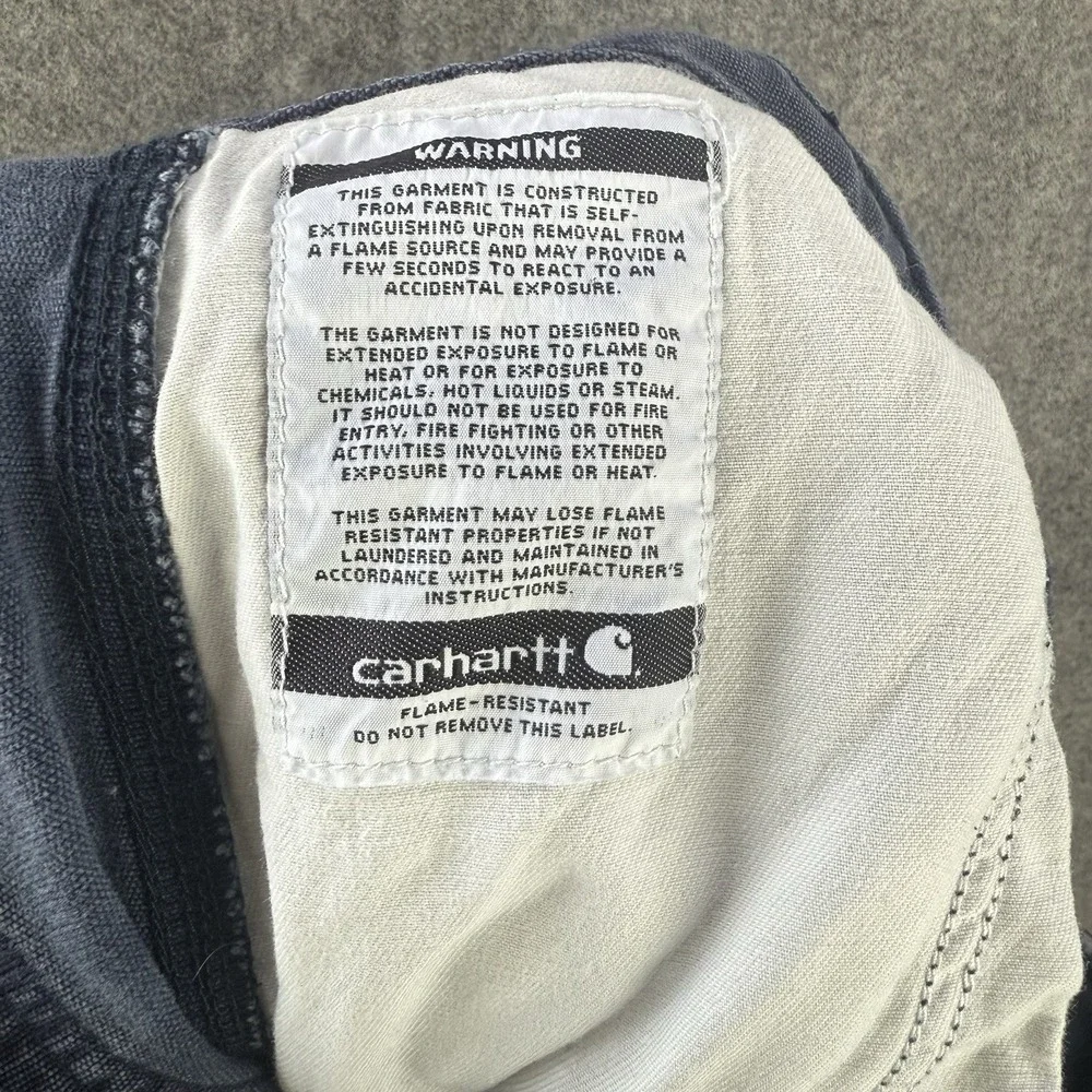 Carhartt FR Cargo Pants Mens 38x30 Navy Blue Flame Resistant Canvas CAT 2